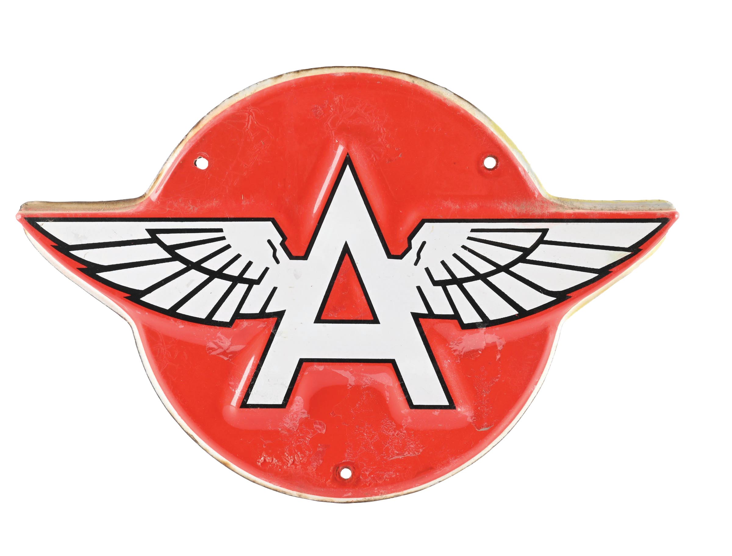 Lot Detail - FLYING A GASOLINE PORCELAIN PUMP PLATE SIGN