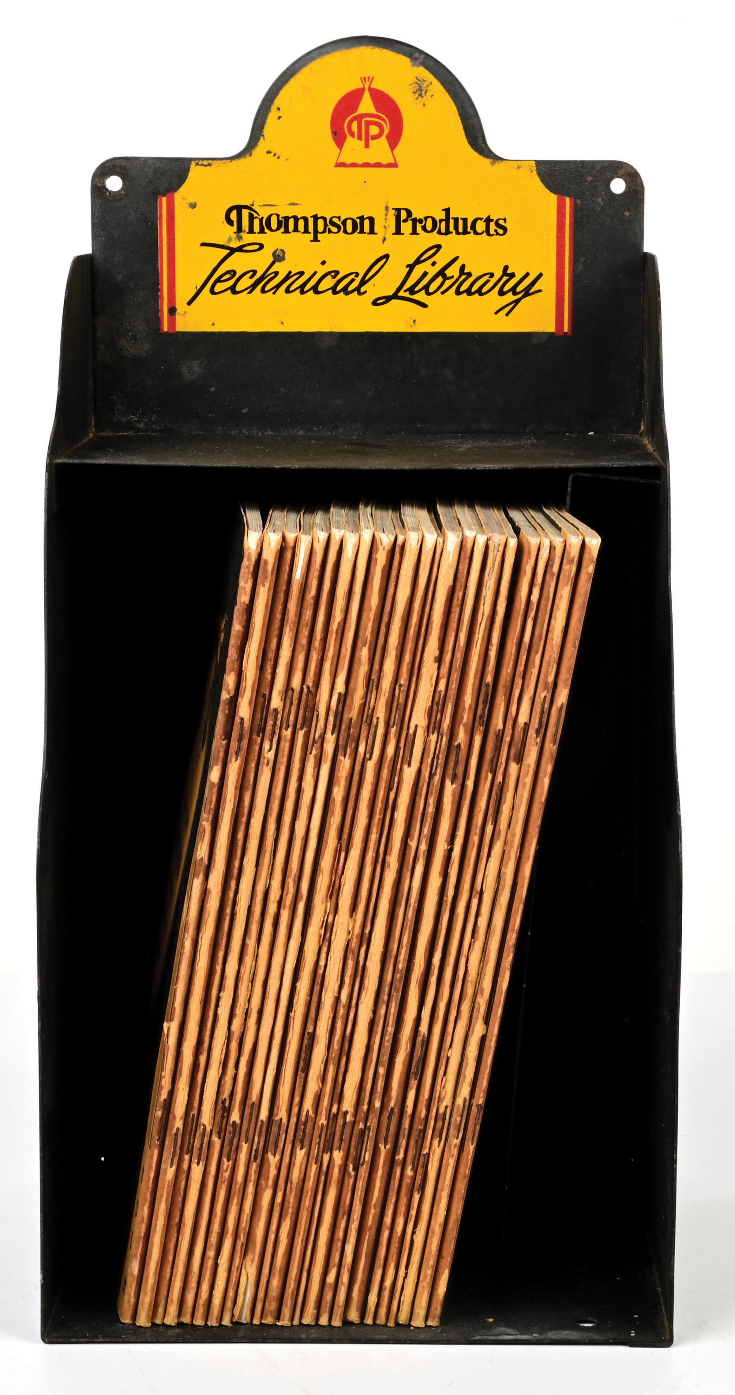 Tin Library Lot Detail - THOMPSON PRODUCTS TECHNICAL LIBRARY TIN STORE DISPLAY W/ BOOKS