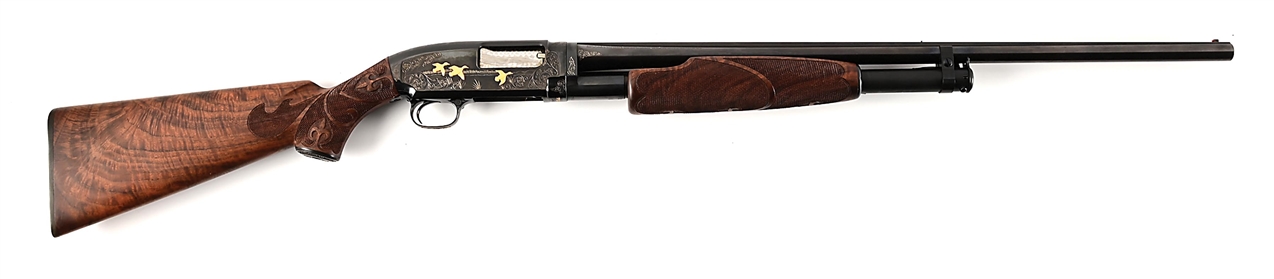 (C) ENGRAVED WINCHESTER MODEL 12 SKEET 28 GAUGE SLIDE ACTION SHOTGUN.