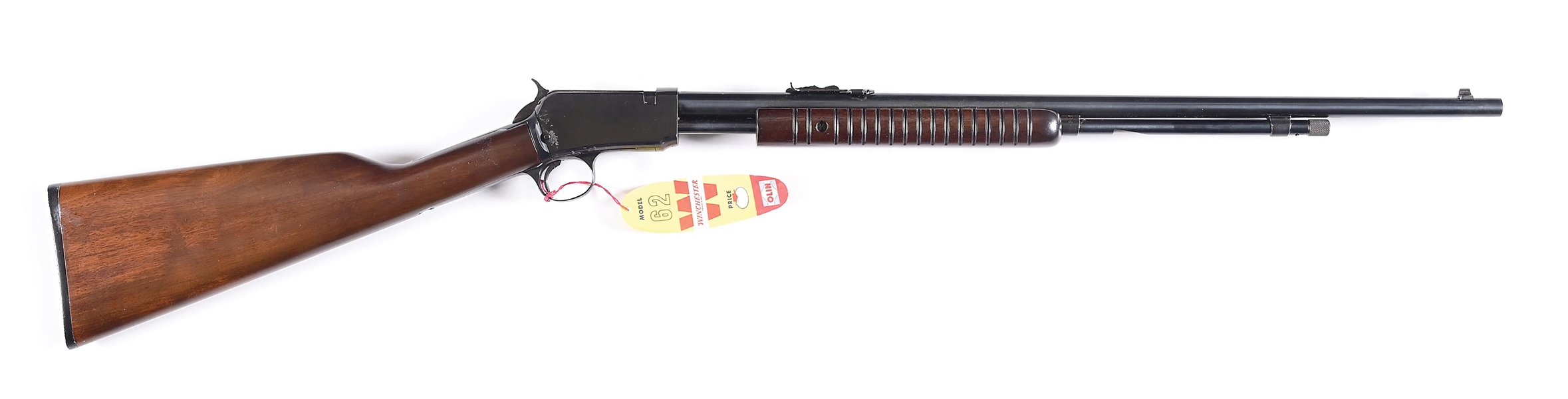 (C) WINCHESTER MODEL 62A .22 SHORT SLIDE ACTION RIFLE. 