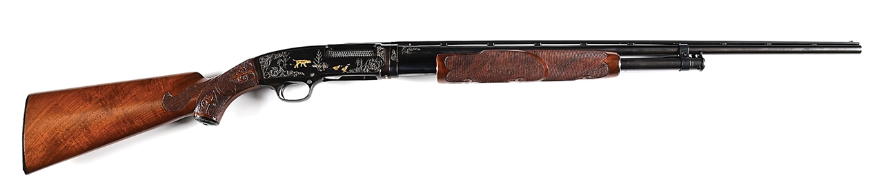 (C) NICK KUSMIT ATTRIBUTED ENGRAVED WINCHESTER MODEL 42 SKEET SLIDE ACTION .410 SHOTGUN.