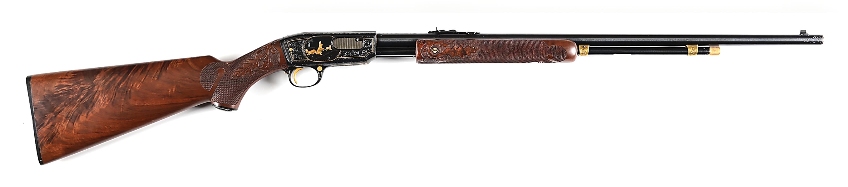 (C) NICK KUSMIT ENGRAVED WINCHESTER MODEL 61 .22 RF SLIDE ACTION RIFLE.