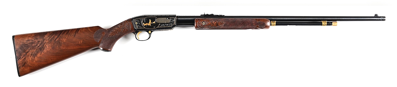 (C) NICK KUSMIT ENGRAVED WINCHESTER MODEL 61 .22 RF SLIDE ACTION RIFLE.