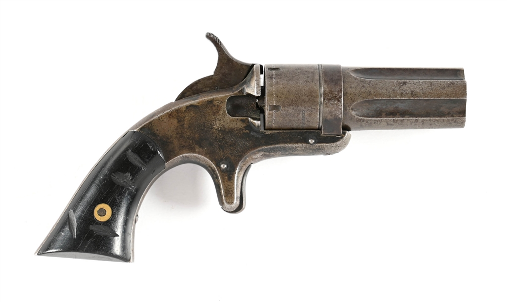 (A) RARE CONTINENTAL ARMS "LADIES COMPANION" PEPPERBOX REVOLVER.