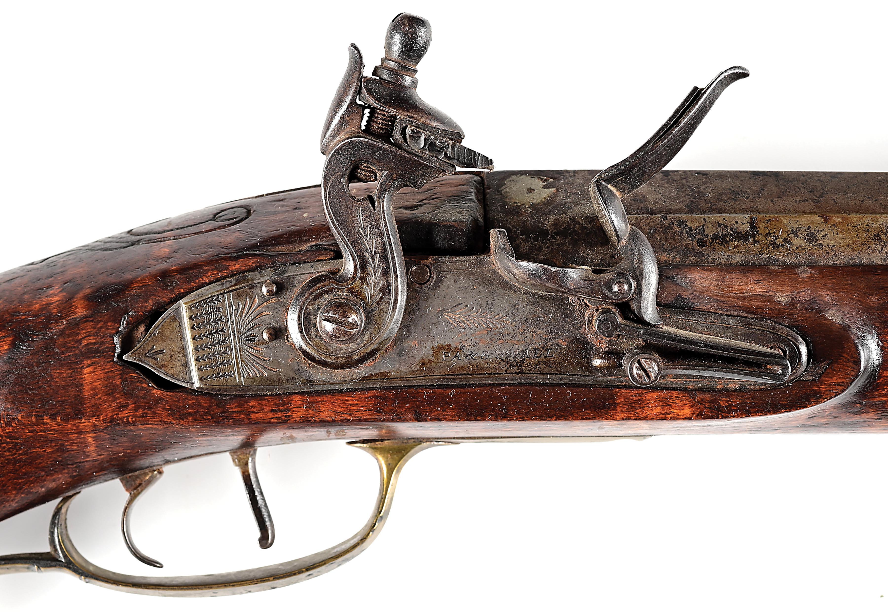 Lot Detail - (A) FLINTLOCK KENTUCKY TARGET OR BENCH RIFLE ATTRIBUTED TO ...