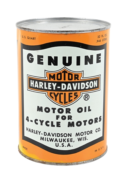 HARLEY-DAVIDSON MOTORCYCLE MOTOR OIL FOR 4-CYCLE MOTORS ONE QUART CAN
