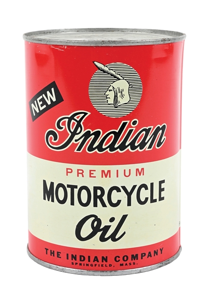 NEW INDIAN PREMIUM MOTORCYCLE OIL ONE QUART CAN