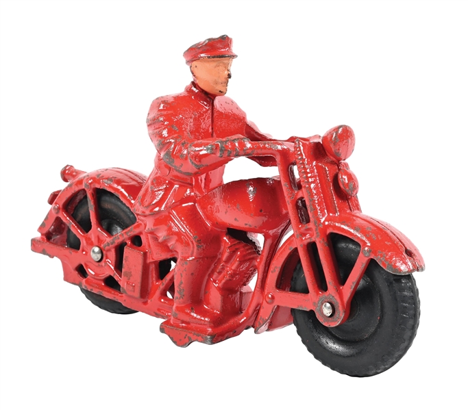 CAST IRON POLICE PATROL MOTORCYCLE TOY