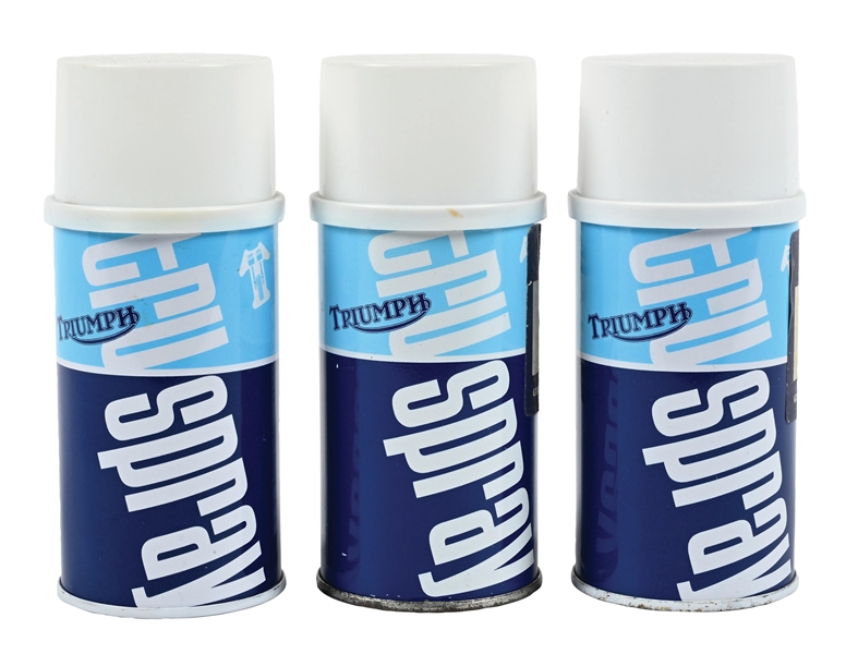 COLLECTION OF 3: TRIUMPH MOTORCYCLES TRU SPRAY PAINT CANS
