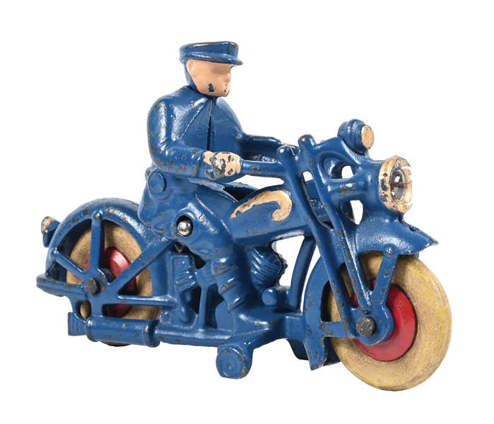 CAST IRON POLICE OFFICER MOTORCYCLE TOY