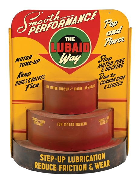 LUBAID MOTOR TUNE UP TIN STORE DISPLAY STAND