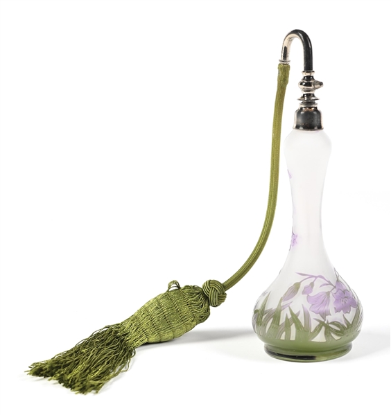 CAMEO GLASS FLORAL PERFUME WITH ATOMIZER