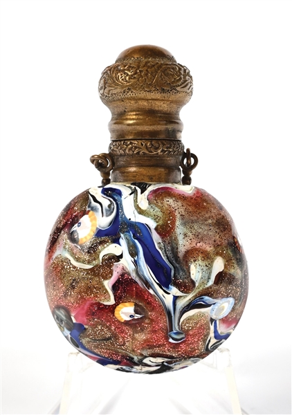 MURANO AVENTURINE GLASS PERFUME BOTTLE 
