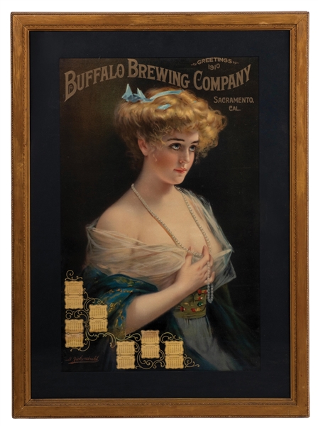 BUFFALO BREWING COMPANY LITHOGRAPH CALENDAR FROM 1910