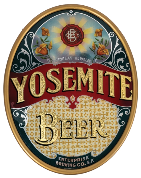 BEAUTIFUL OVAL-SHAPED ORIGINAL YOSEMITE BEER