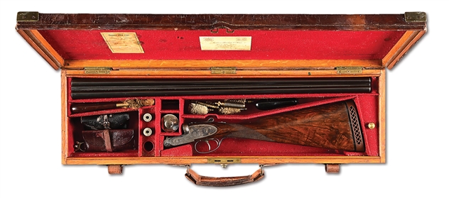(C) PRE-WAR J. PURDEY & SONS SLE SIDE BY SIDE 16 BORE SHOTGUN WITH CASE (1908).