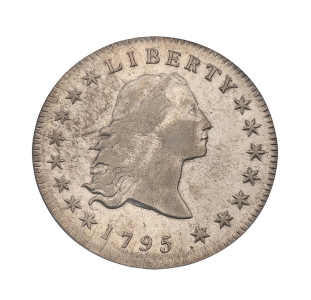 1795 $1 FLOWING HAIR DOLLAR 3 LEAVES XF45 PCGS