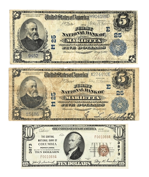 Lot Detail - 3 FIRST NATIONAL BANK NOTES 3 LS