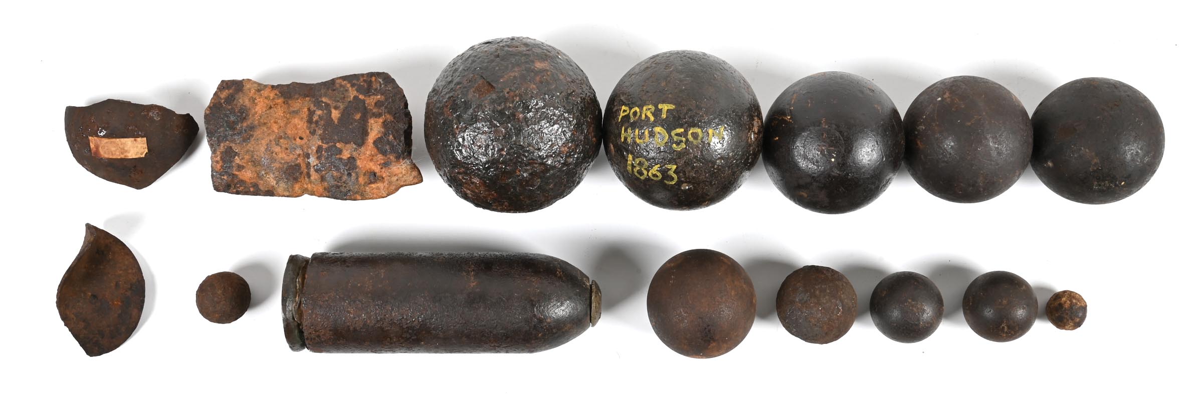 Civil War Exploding Shells Lot Detail - LOT OF US CIVIL WAR ERA ARTILLERY SHELLS.