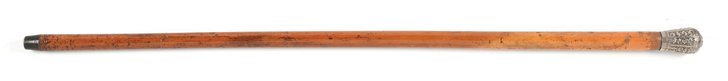 Lot Detail - SILVER-TOPPED COMPASS CANE