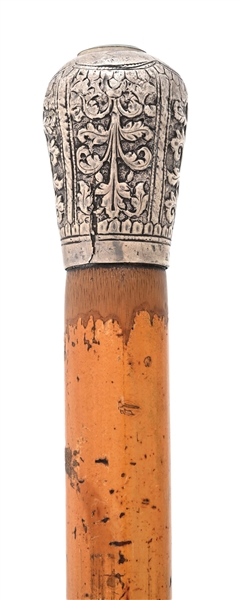 Lot Detail - SILVER-TOPPED COMPASS CANE