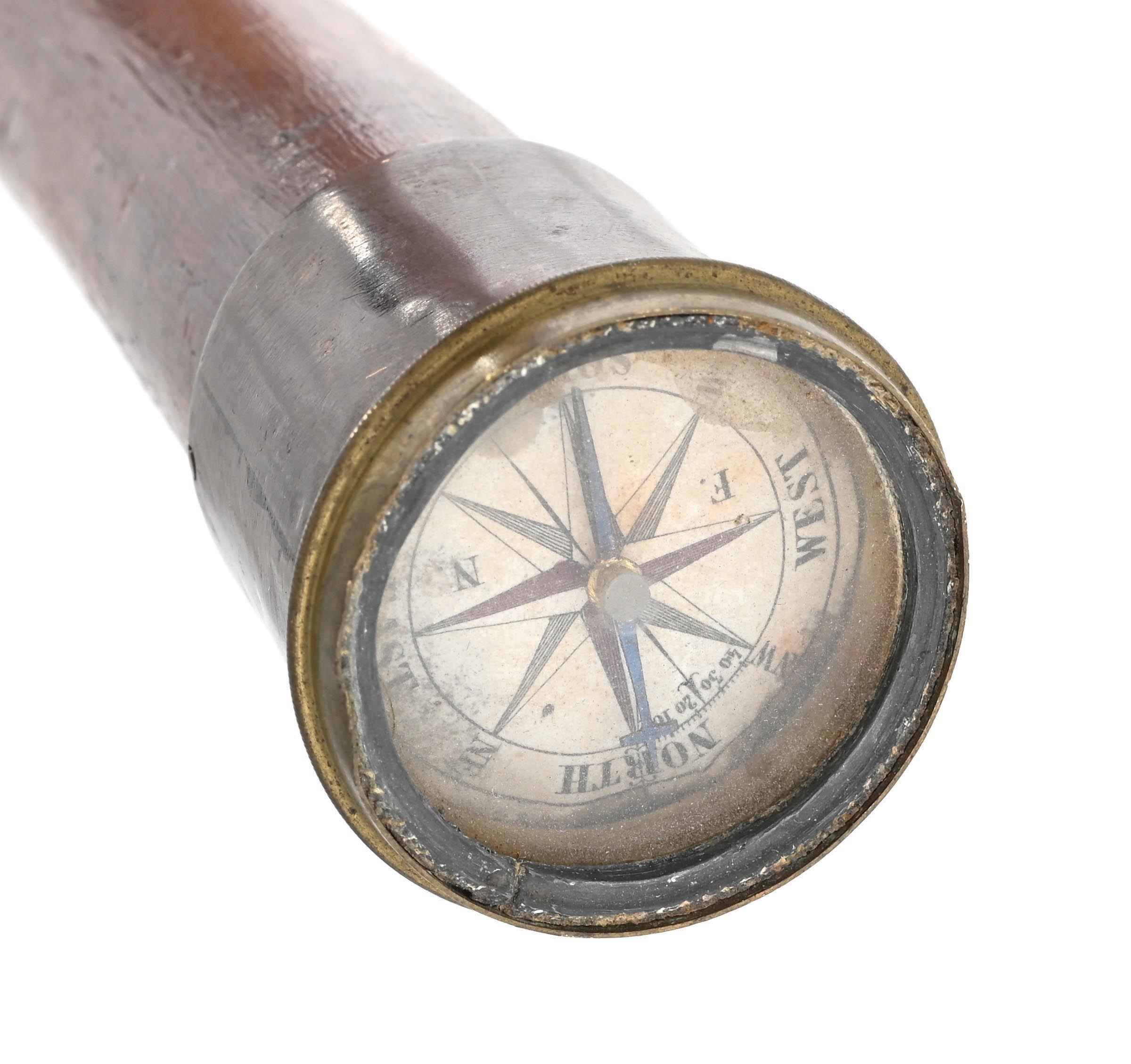 Lot Detail - ANTIQUE WOODEN COMPASS TOP WALKING CANE
