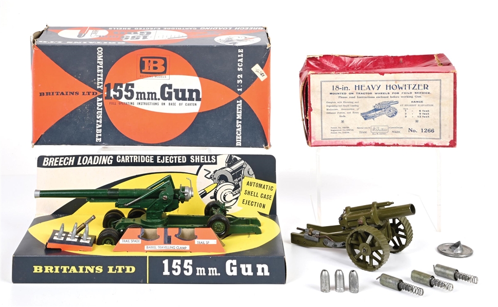 LOT OF 2: W. BRITAINS HEAVY ARTILLERY GUNS
