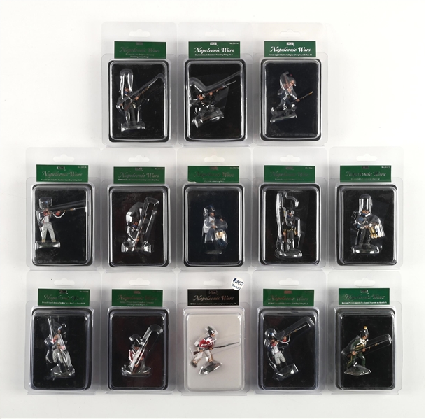 LOT OF 13: INDIVDUALLY PACKED FRENCH & BRITISH NAPOLEONIC FIGURES