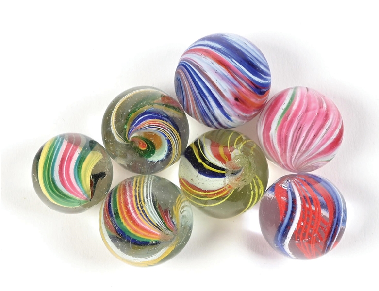 Lot Detail - LOT OF 7: HANDMADE MARBLES