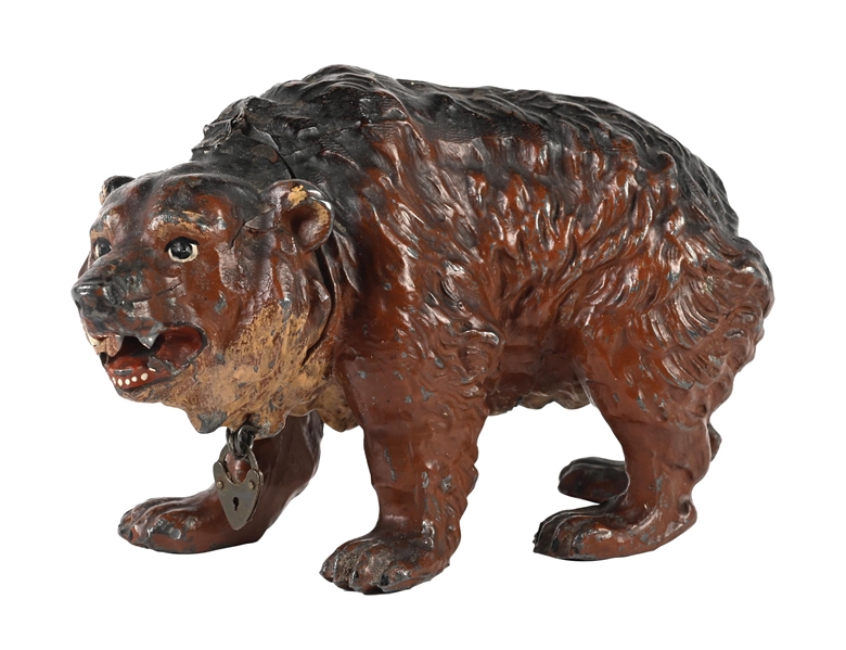 BROWN BEAR STILL BANK WITH LOCK 