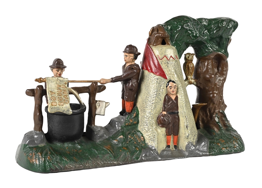 BOY SCOUT CAMP J. & E. STEVENS & CO. MECHANICAL BANK 