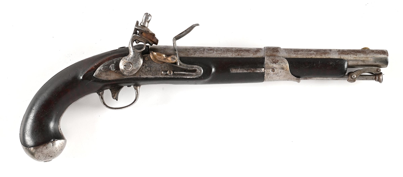 (A) US MODEL 1819 FLINTLOCK PISTOL BY SIMEON NORTH.