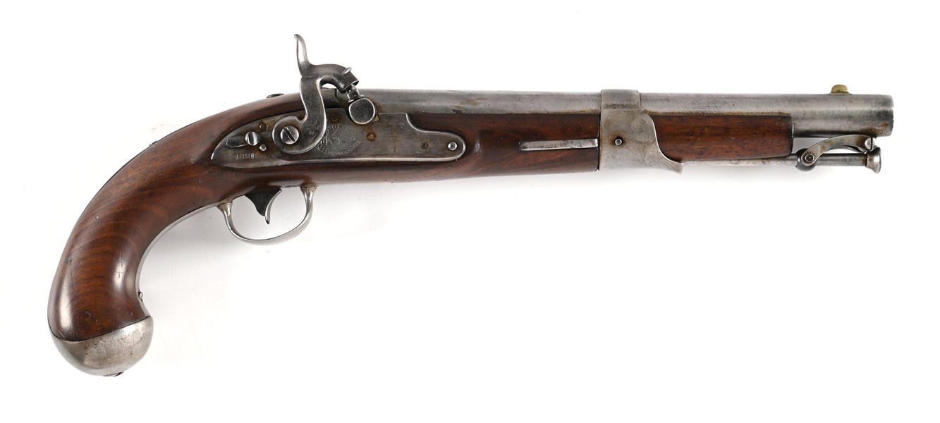 (A) US MODEL 1819 PERCUSSION CONVERSION PISTOL BY SIMEON NORTH.