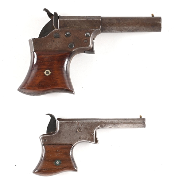 (A) LOT OF 2: REMINGTON SAW HANDLE VEST POCKET PISTOLS.