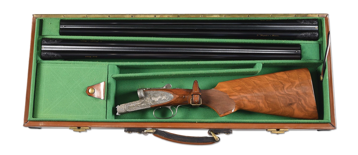 (M) FAMARS DIANA 2 BARREL SET 12 BORE SIDE BY SIDE SHOTGUN WITH CASE.