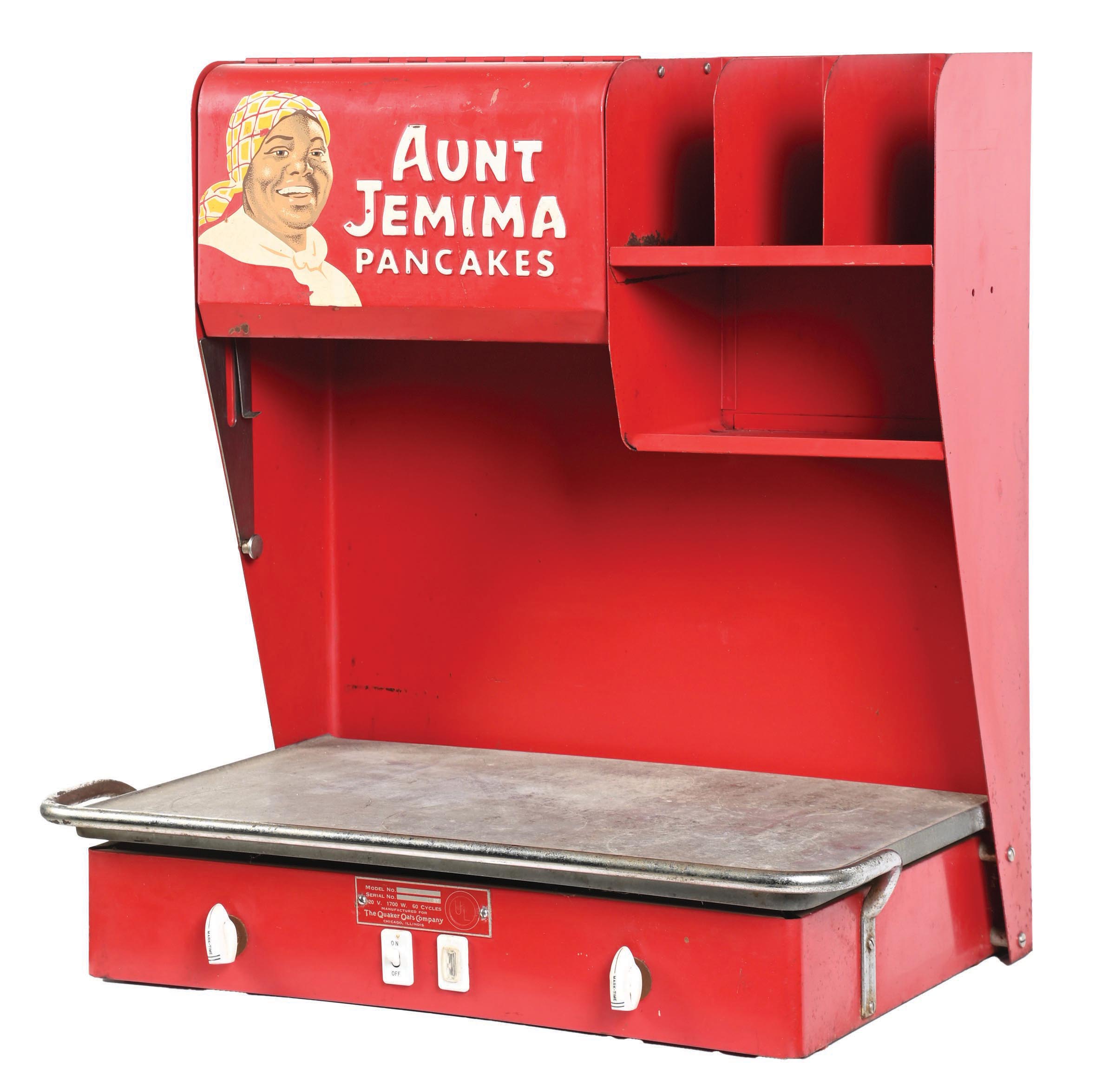 Lot Detail - VENDO AUNT JEMIMA EMBOSSED TIN ADVERTISING PANCAKE GRIDDLE