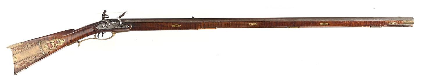 (A) FLINTLOCK KENTUCKY RIFLE.