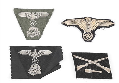 LOT OF 4: THIRD REICH WAFFEN SS INSIGNIA.