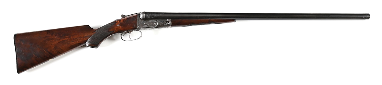 (C) STRANGE PARKER "GHE" SHOTGUN WITH WHAT APPEARS TO BE ORIGINAL EXTRA ENGRAVING OF FLOWERS, LEAVES, AND TENDRILS.