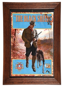 FRAMED US CARTRIDGE COMPANY "THE BLACK SHELLS" LITHOGRAPH ADVERTISING POSTER