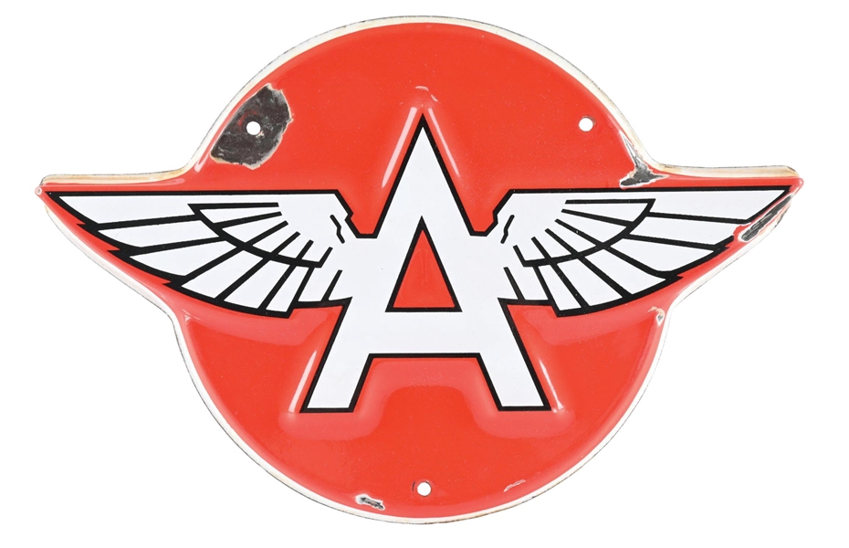 FLYING A GASOLINE EMBOSSED PORCELAIN TRUCK DOOR SIGN
