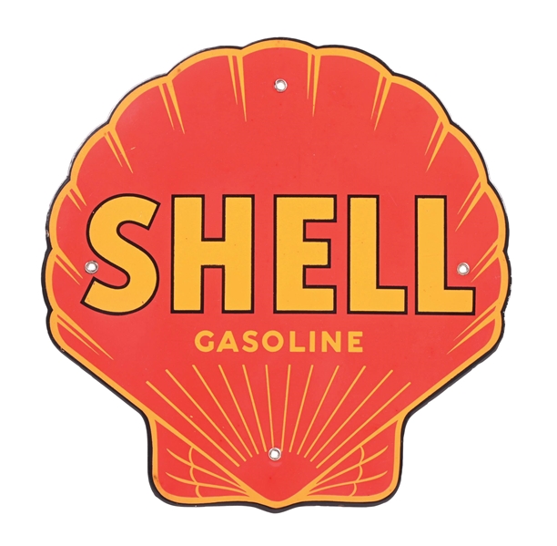 SHELL GASOLINE PORCELAIN PUMP PLATE SIGN