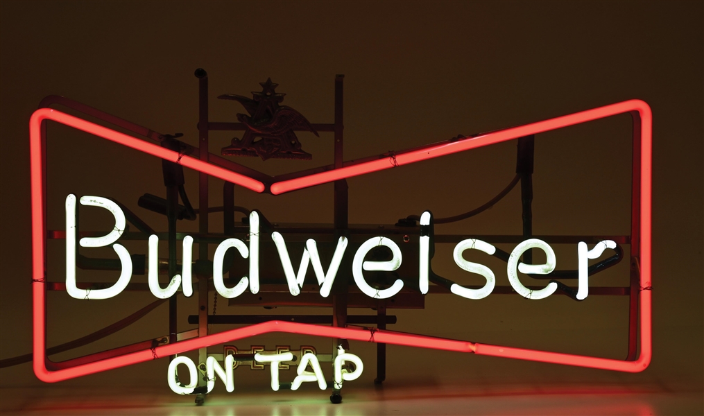 BUDWEISER BEER BOWTIE NEON SIGN