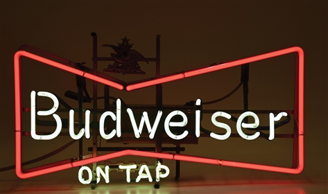 BUDWEISER BEER BOWTIE NEON SIGN