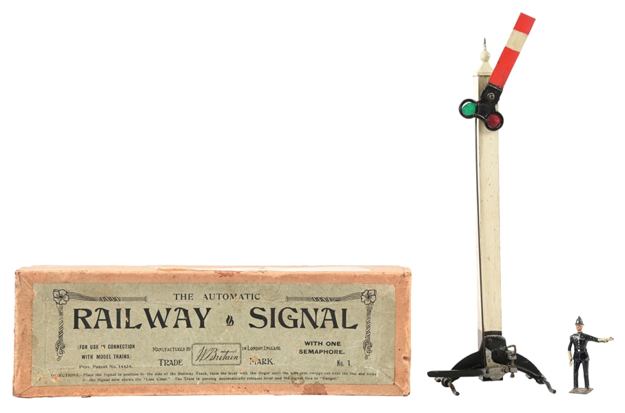 W. BRITAINS AUTOMATIC RAILWAY SIGNAL W/ 1 SEMAPHORE SET NO. 1