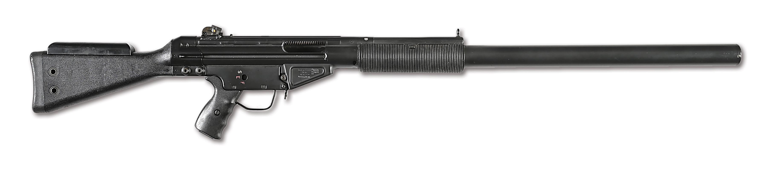 (N) FLEMING REMANUFACTURED HECKLER & KOCH G3SD MACHINE GUN WITH NON-REMOVABLE SILENCER FOR USE IN FILM “COMMANDO” (FULLY TRANSFERABLE).