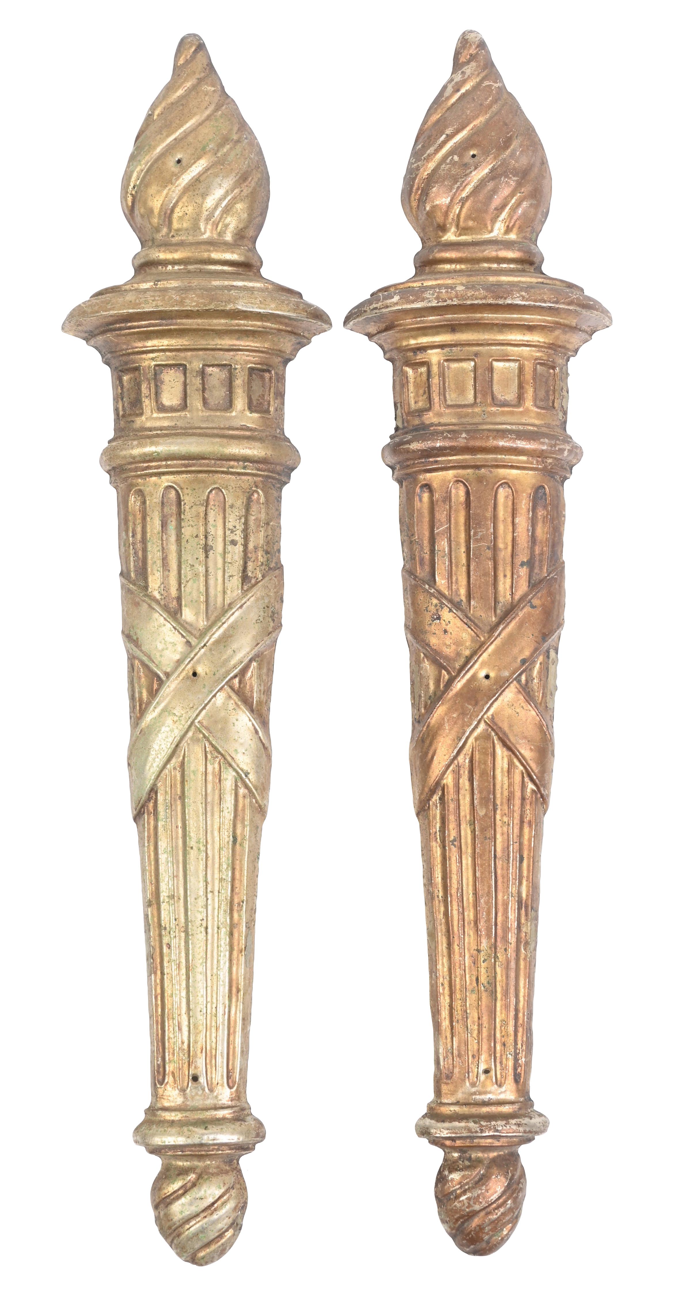 Lot Detail - PAIR OF TIN TORCH COLUMNS