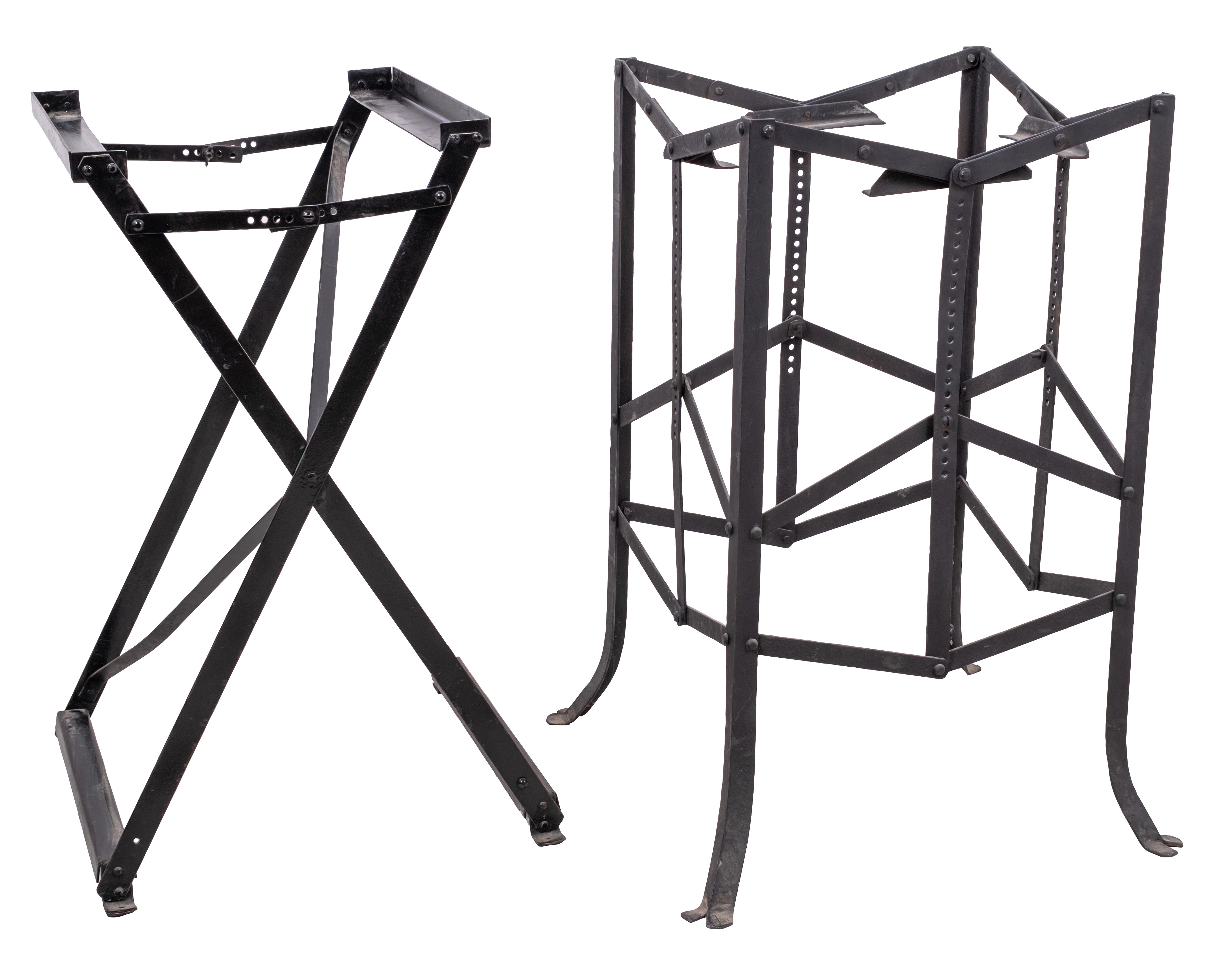 Lot Detail - A PAIR OF METAL FRAME SLOT MACHINE STANDS