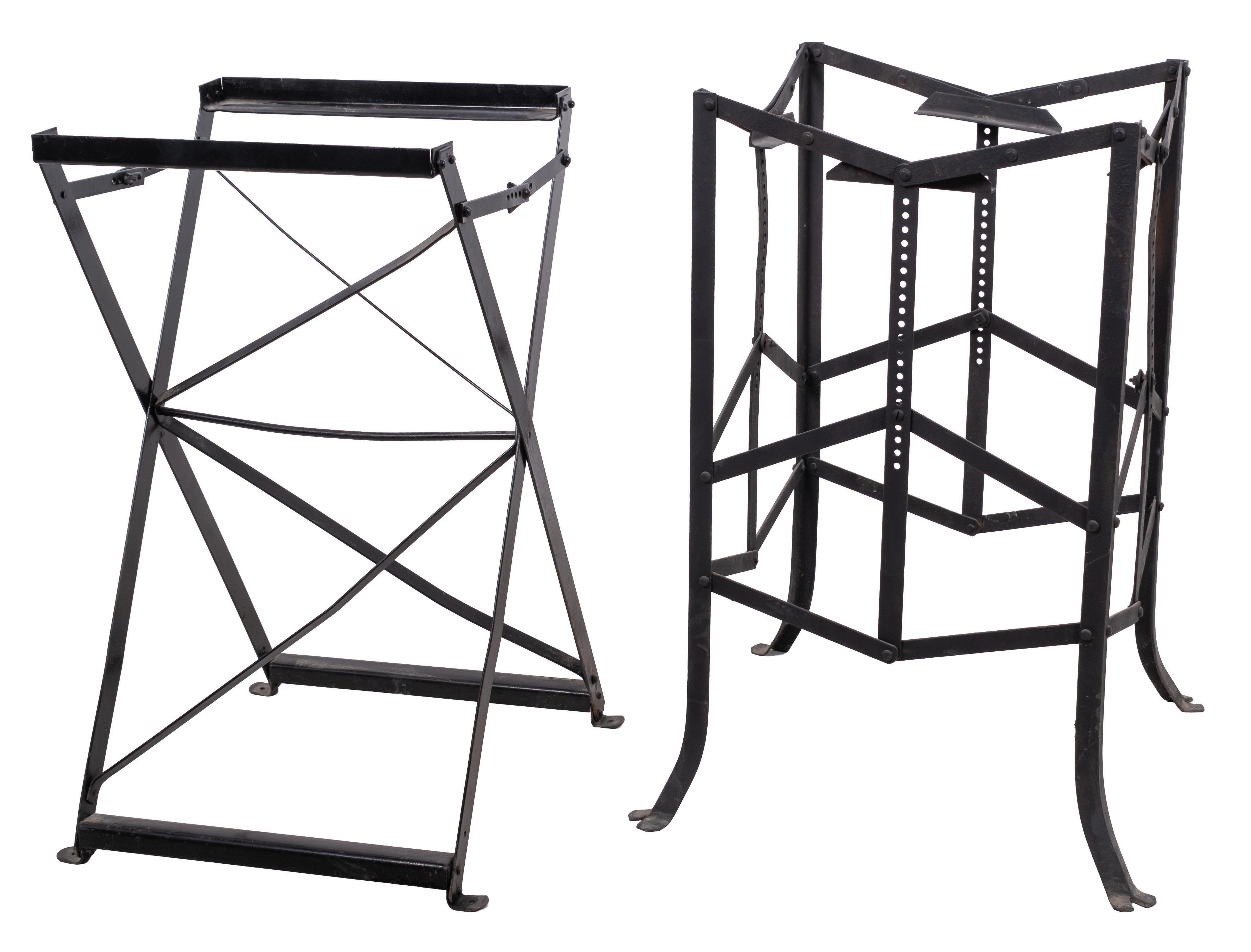Lot Detail - A PAIR OF METAL FRAME SLOT MACHINE STANDS