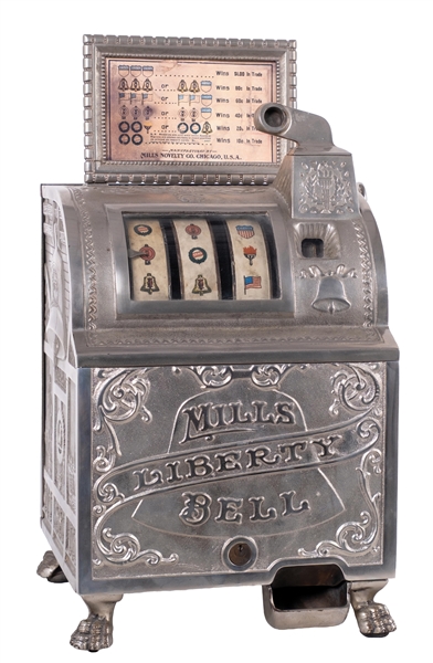 5¢ MILLS CAST IRON "LIBERTY BELL" SLOT MACHINE